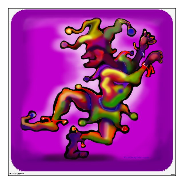 Mardi Gras Jester Wall Decal (Front)