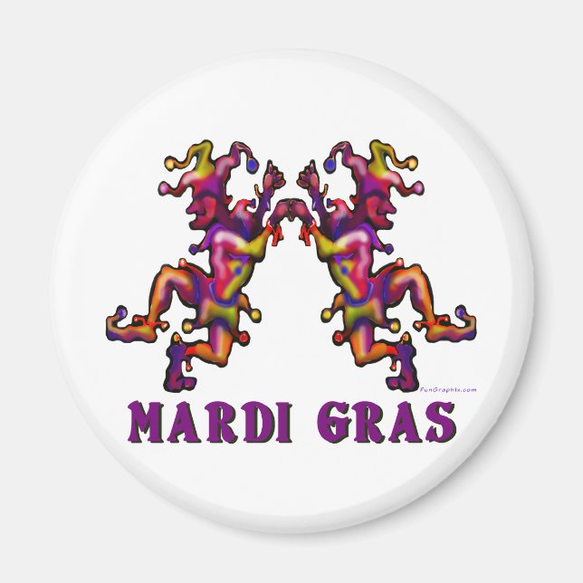 Mardi Gras Jesters Magnet (Front)