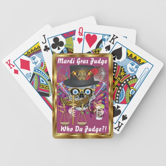 Mardi Gras Judge View Notes Please Bicycle Playing Cards