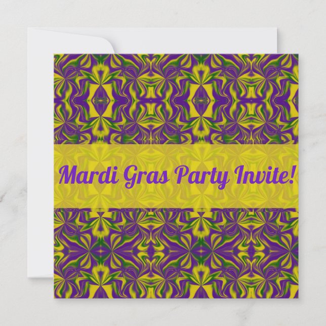 Mardi Gras Kaleidoscope Note Card (Front)