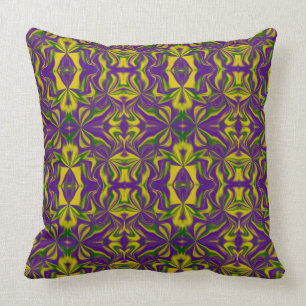 Mardi Gras Kaleidoscope Throw Pillow