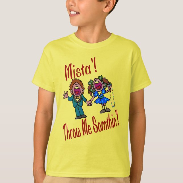 Mardi Gras,  Kids and Beads T-Shirt (Front)