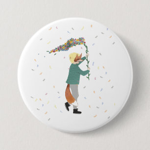 Mardi Gras Kids Carnival Spring Illustration Boy Button