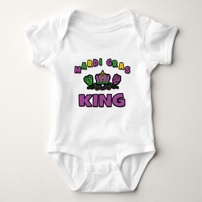 Mardi Gras King Baby Bodysuit (Front)