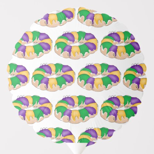 Mardi Gras King Cake Balloons 