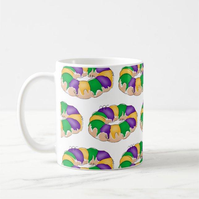Mardi Gras King Cake Mug (Left)