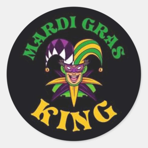 Mardi Gras King Classic Round Sticker