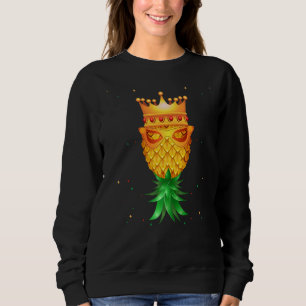 Mardi Gras King Mask Swinger Upside Down Pineapple Sweatshirt