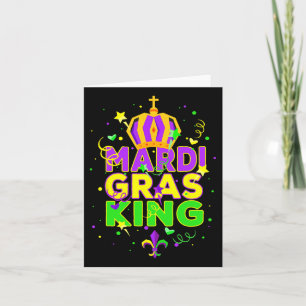 Mardi Gras King Men Carnival Costume Gift Mardi Gr Card