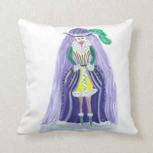 Mardi Gras King with the Mardi Gras Queen Throw Pillow