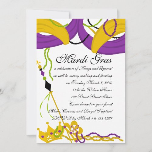 Mardi Gras Kings Court Invitation