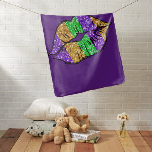 Mardi Gras Kiss Baby Blanket