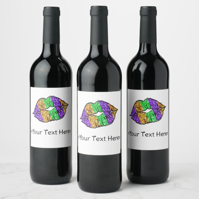 Mardi Gras Kiss Bottle Labels (Bottles)