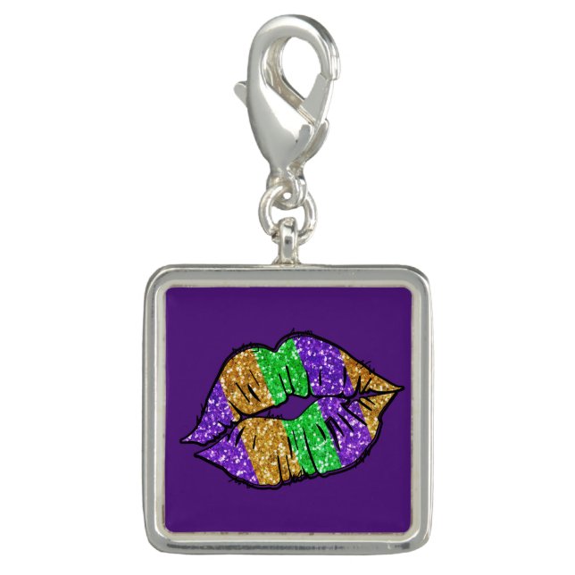 Mardi Gras Kiss Charm (Front)