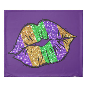 Mardi Gras Kiss Duvet Cover