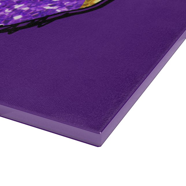 Mardi Gras Kiss Glass Cutting Board (Corner)
