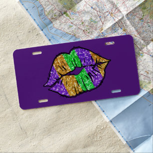 Mardi Gras Kiss License Plate