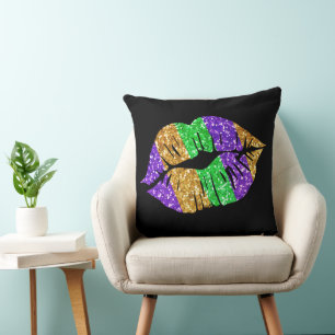 Mardi Gras Kiss Pillow