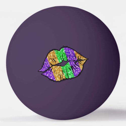 Mardi Gras Kiss Ping Pong Ball