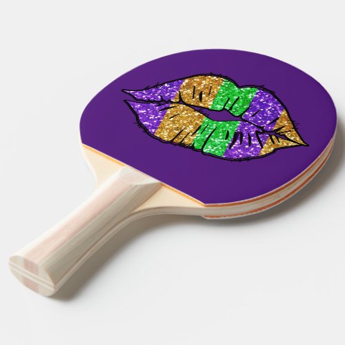 Mardi Gras Kiss Ping Pong Paddle