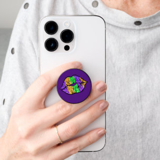 Mardi Gras Kiss Pop Socket