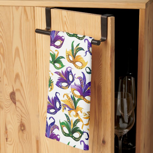 Mardi Gras  Kitchen Towel (Thirds Fold)