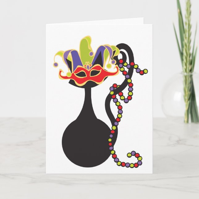 Mardi Gras Kitty Card (Front)