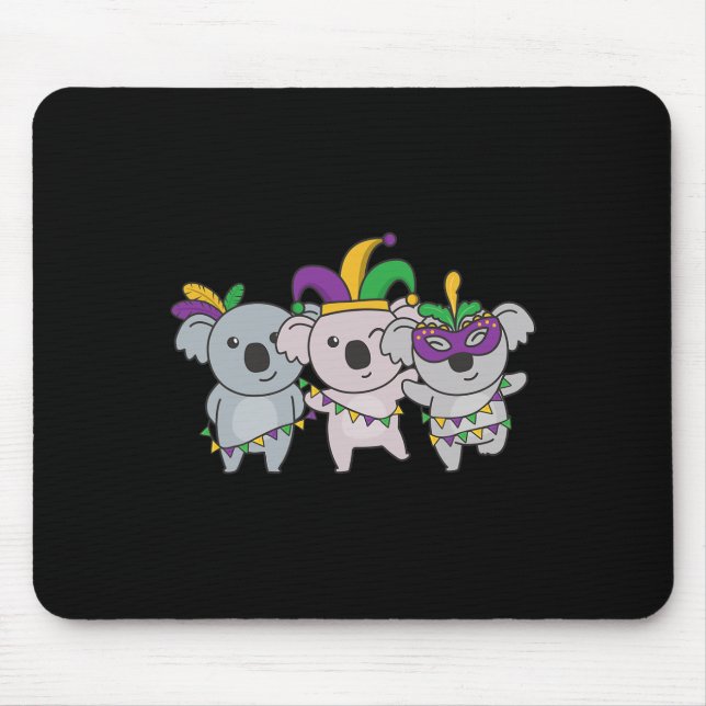 Mardi Gras Koala Carnival Costume  Mouse Pad (Front)