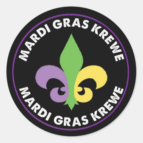 Mardi Gras Krewe Classic Round Sticker