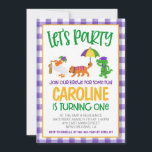 Mardi Gras Krewe First Birthday Invitation<br><div class="desc">Join our Krewe for some Birthday Fun!

Makes a great invitation to celebrate your little ones birthday during Mardi Gras Season!</div>