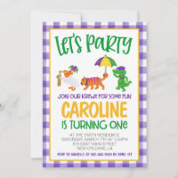 Mardi Gras Krewe First Birthday Invitation