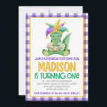 Mardi Gras Krewe First Birthday Invitation<br><div class="desc">Join our Krewe for some Birthday Fun!

Makes a great invitation to celebrate your little ones birthday during Mardi Gras Season!</div>