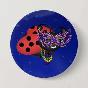 Mardi Gras Ladybug Button