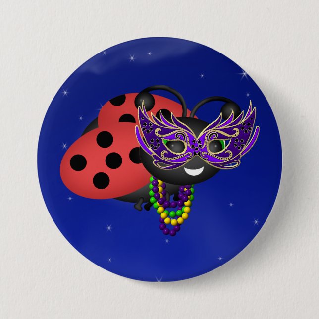 Mardi Gras Ladybug Button (Front)