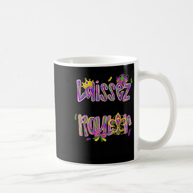 Mardi Gras Laissez Les Bon Temps Rouler Beads Fleu Coffee Mug (Right)
