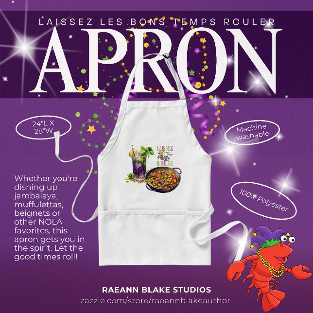 Mardi Gras Laissez les bons temps rouler Apron (Creator Uploaded)