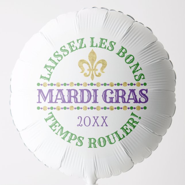 Mardi Gras | Laissez Les Bons Temps Rouler Balloon (Front)