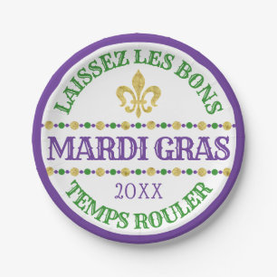 Mardi Gras Laissez Les Bons Temps Rouler Paper Plates