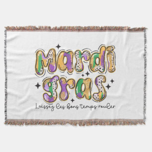 Mardi Gras Laissez Les Bons Temps Rouler Throw Blanket