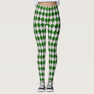 Mardi Gras Leggings, Diamond Harlequin Jester Leggings