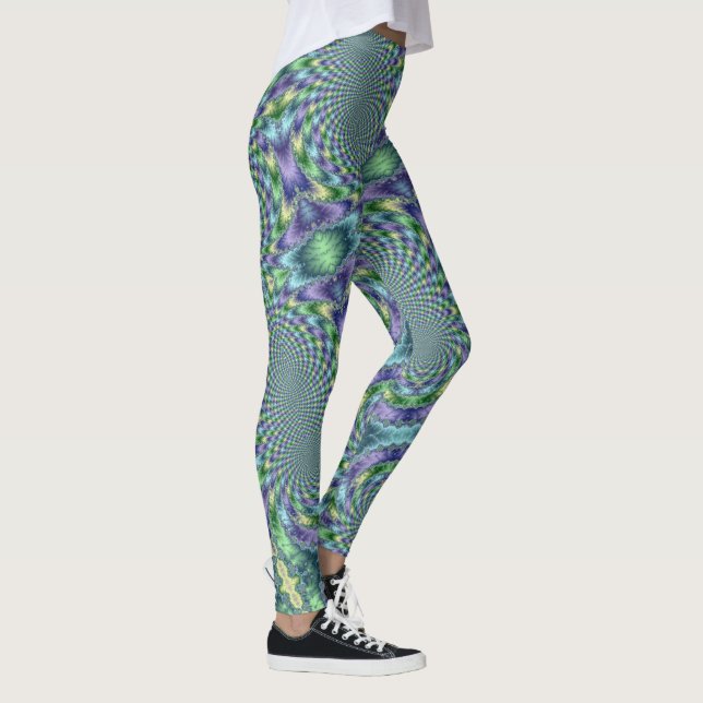Mardi Gras Leggings Gold Black Purple Green (Right)
