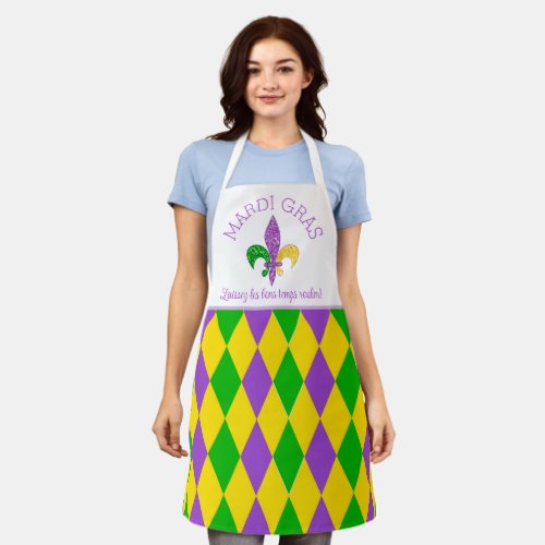 Mardi Gras Let the Good Times Roll Apron