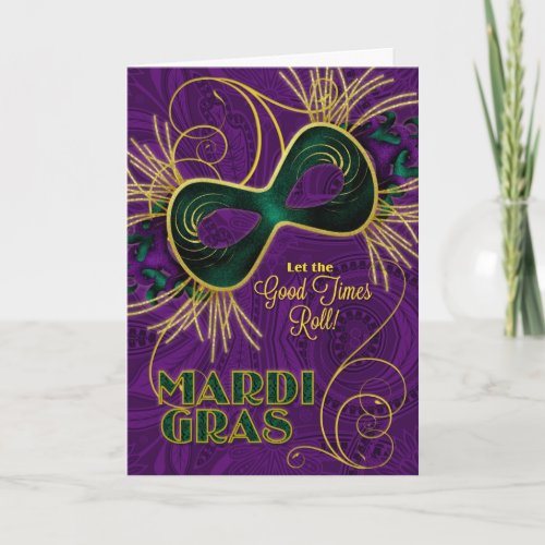 Mardi Gras Let the Good Times Roll Card