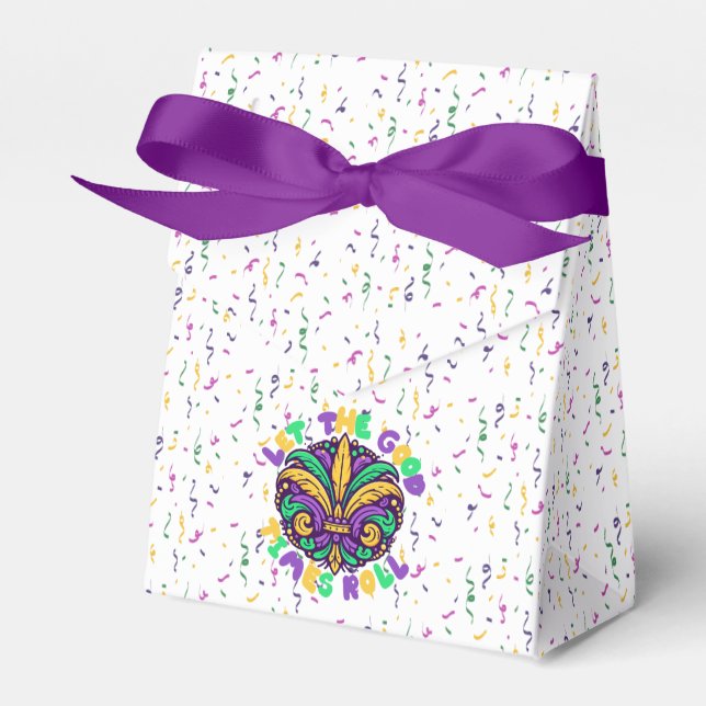 Mardi Gras Let the good times roll Favor Boxes (Front Side)