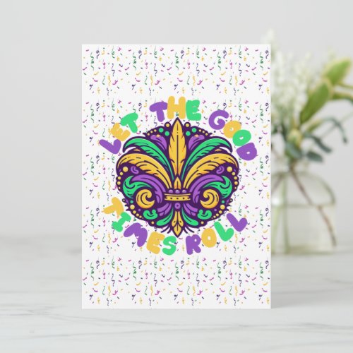 Mardi Gras Let the good times roll Holiday Card