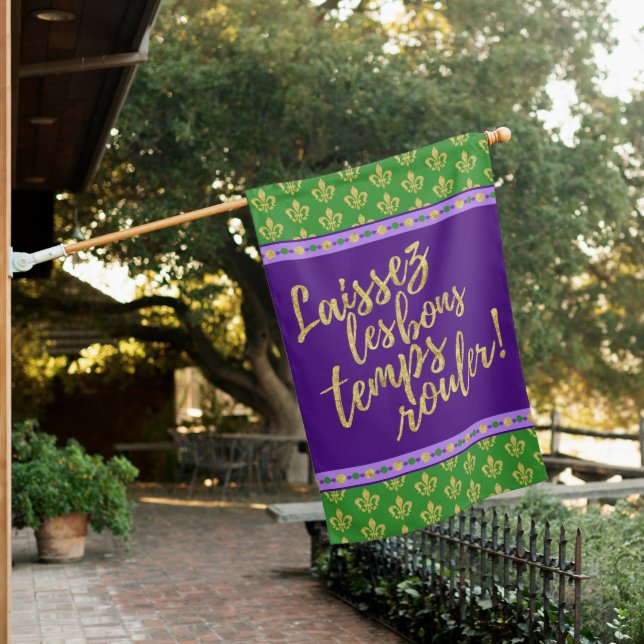 Mardi Gras | Let The Good Times Roll | House Flag (In SItu)