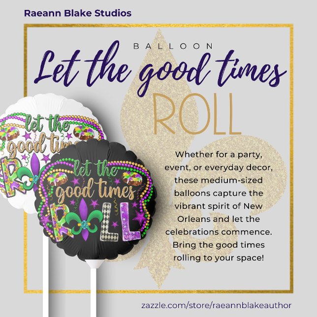 Mardi Gras Let the Good Times Roll Medium Balloon (Creator Uploaded)