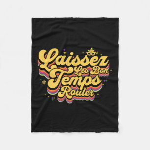 Mardi Gras Let The Goodtimes Laissez Les Bon Temps Fleece Blanket