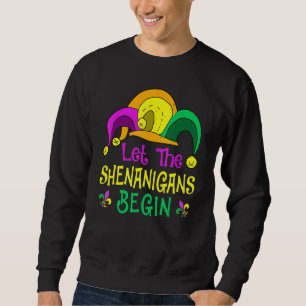 Mardi Gras Let The Shenanigan Begin Jester Hat Kid Sweatshirt
