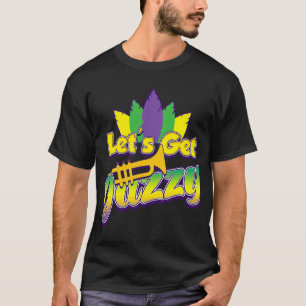 Mardi Gras Lets get jazz Funny Nola costume beads  T-Shirt